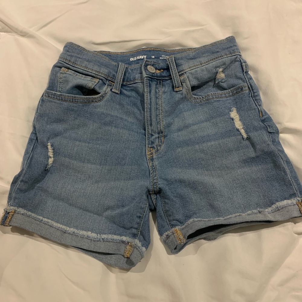 Old Navy Girls 14 Y High Rose Distressed Jean Shorts